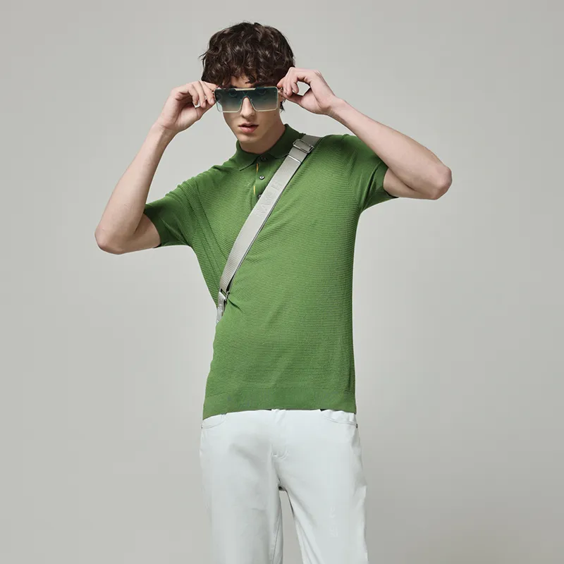 RARE Polo Shirt Short Sleeved T Shirts Men's Green-6