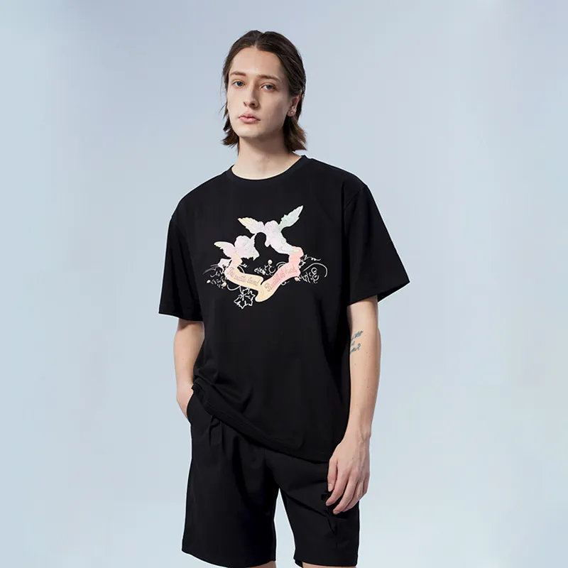YLDP Straight T Shirt Unisex Black-2