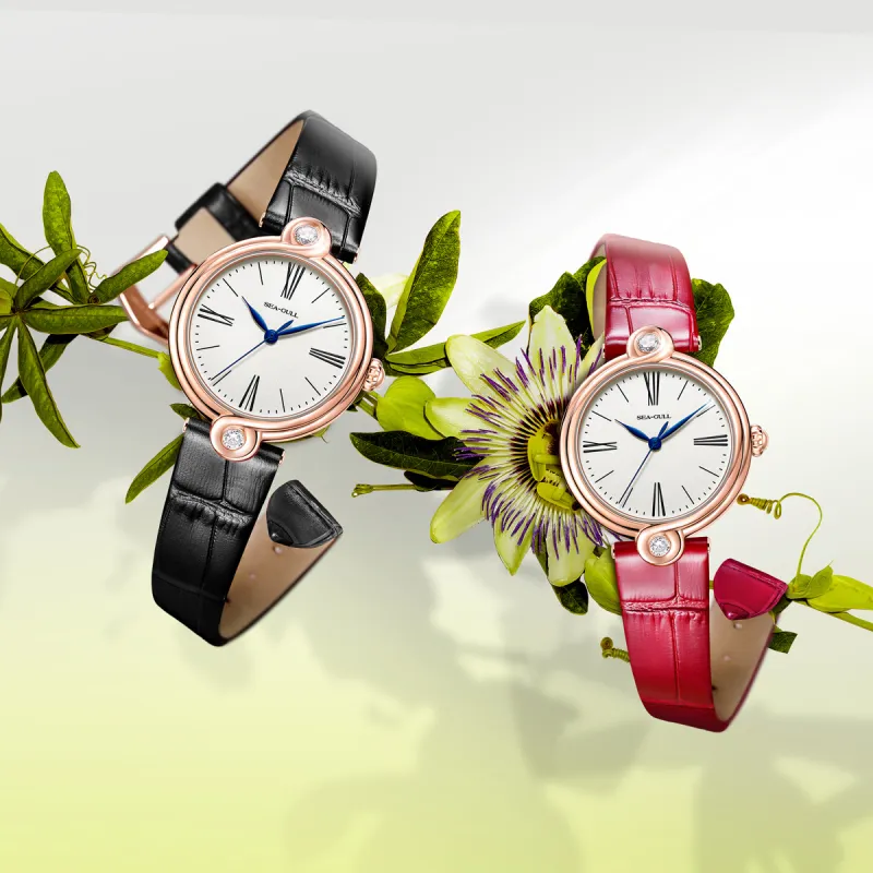 Sea Gull Unlimited Series Automatic Mechanical Movement Leather Strap Watch Women's Watch White Dial-18