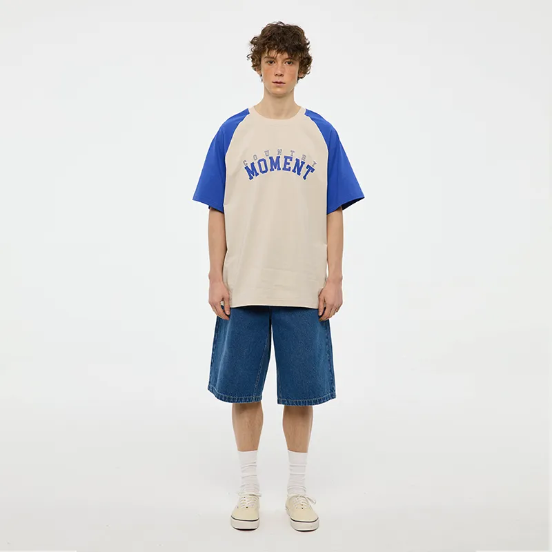 COUNTRY MOMENT T Shirts Men Apricot & Royal Blue-4