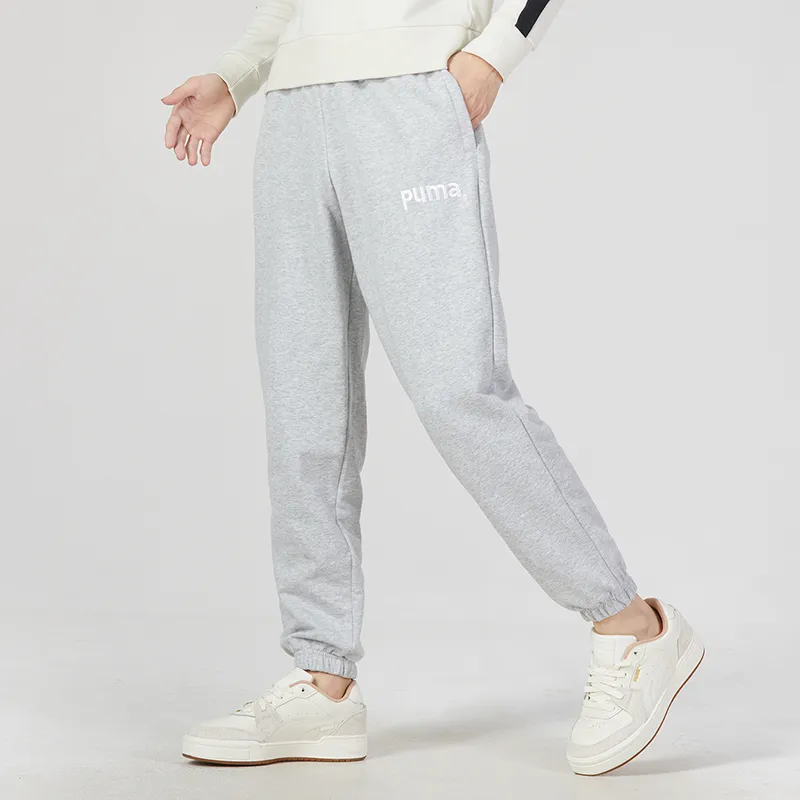 PUMA Knitted Sweatpants Unisex Light Gray-4