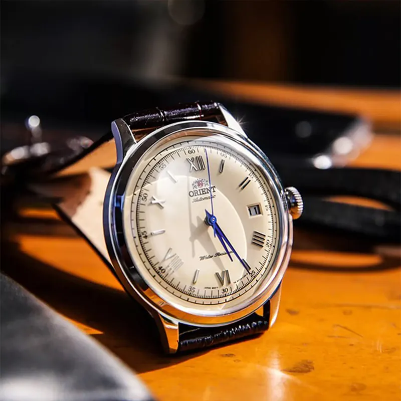 ORIENT Automatic Mechanical Movement Genuine Leather Strap Watch 40.5mm Unisex White Dial-1