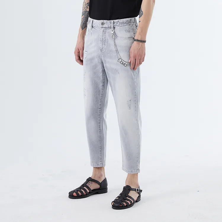 DAVID NAMAN Jeans Men Gray-5