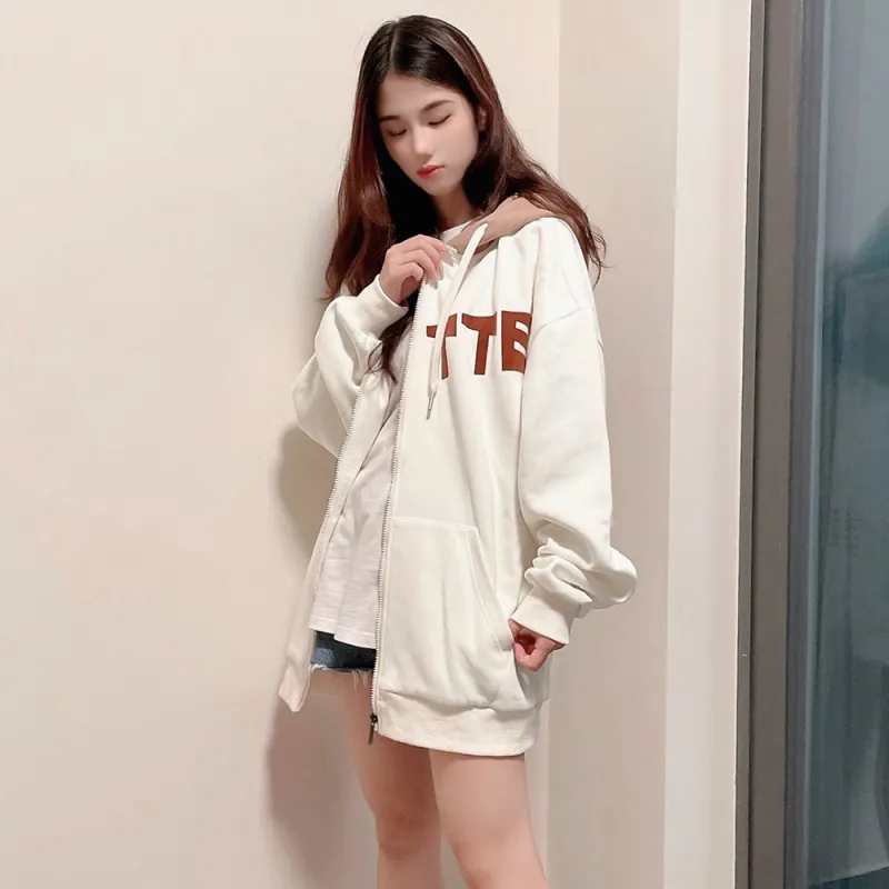 Yvette Hooded Loose Fit Sweatshirt Fall Unisex-8