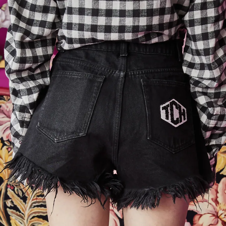 TCH Denim Shorts Women's Black-3