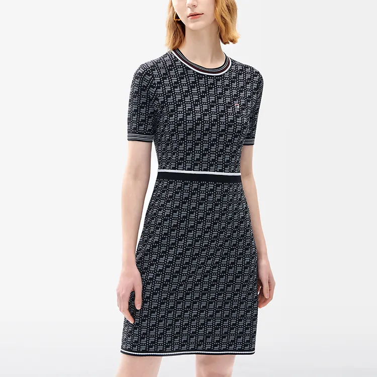 FILA Short Sleeved Dresses Women's Jet Black-3