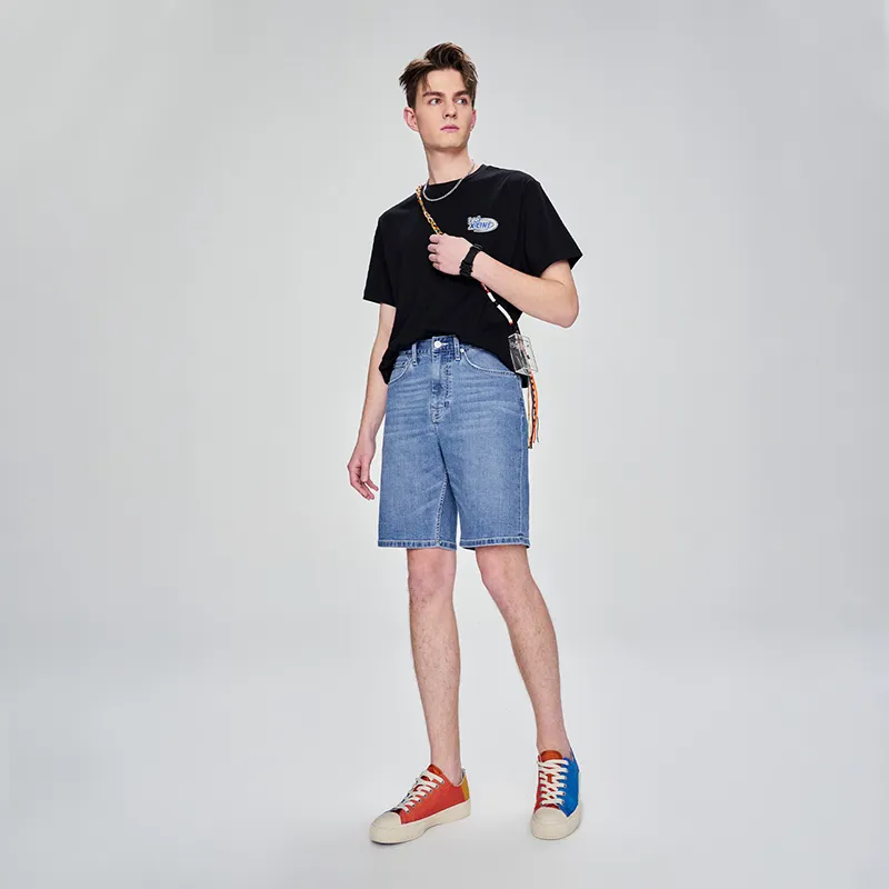 Lee Denim Shorts Men Light Blue-2