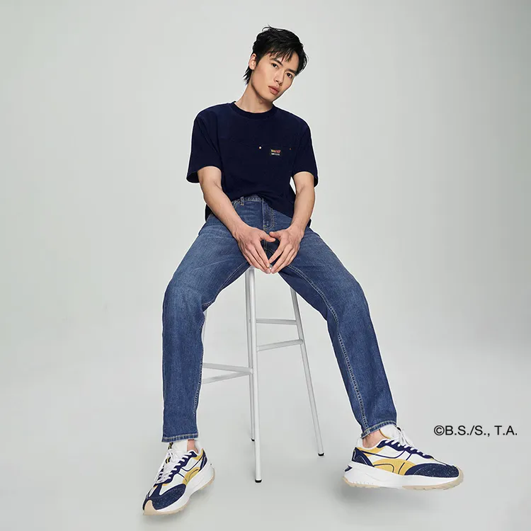 Lee x LONGZHU LIANMINGKUAN SS23 T Shirt Men's Dark Blue-4