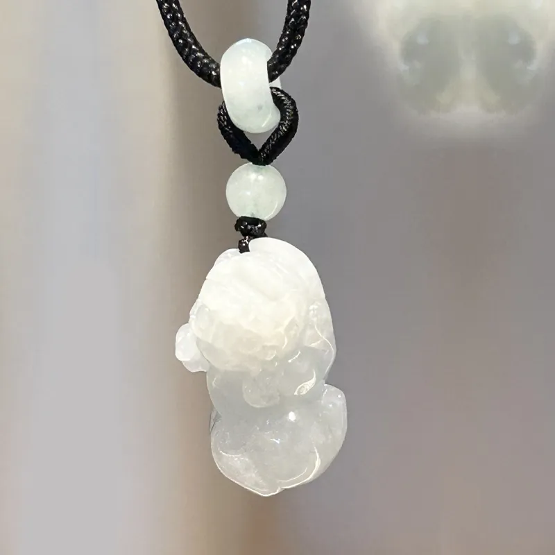 MOONS FAME Bean Type Jadeite Necklaces Unisex-1