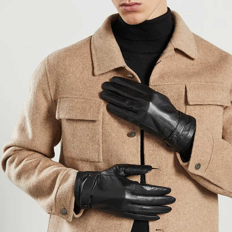 JAGUAR Sheepskin Genuine Leather Glove Men's-5