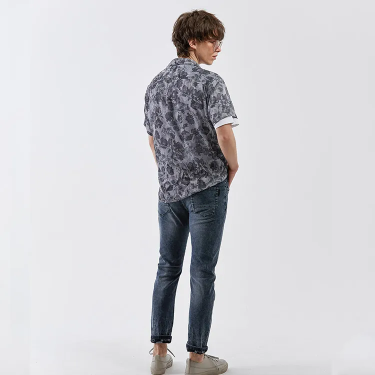 DAVID NAMAN Shirts Men Gray Black-4
