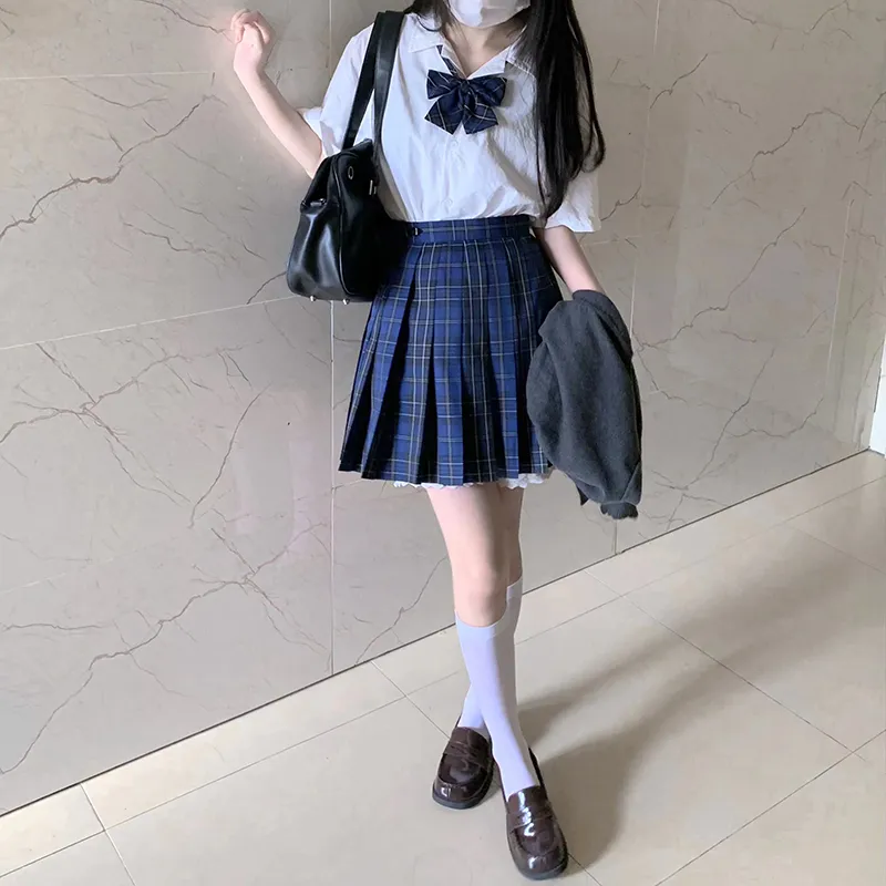 Tokyo Season Casual Short Skirts Women's Green Vine High School Plaid Skirt-40