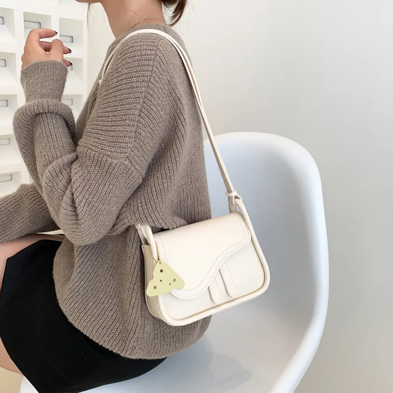 JANE KLAIN PU Saddle Bag Shoulder Bag Crossbody Bag Small Size Women's White/Green/White & Brown/Black-6
