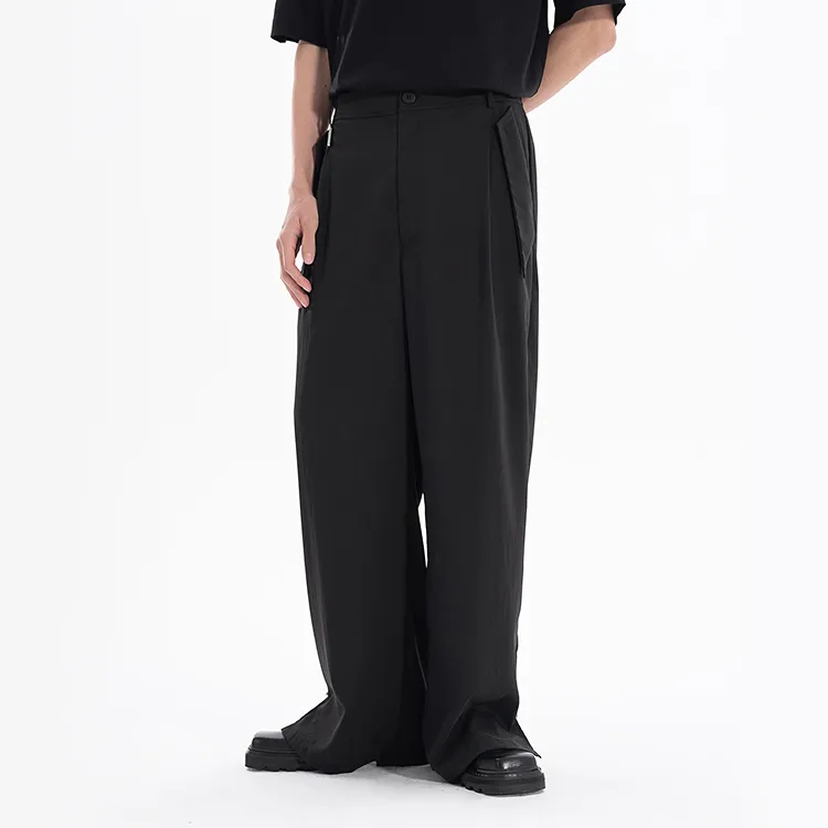 HUANXIANGZHE Casual Pants Unisex Black-3