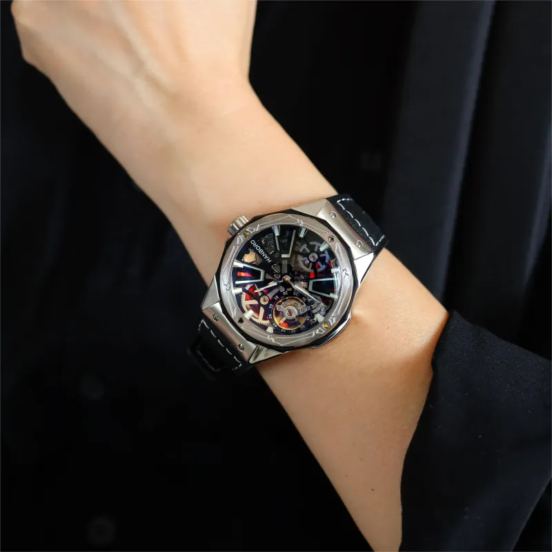 HANBORO World Of Warcraft Collection Mechanical Movement Watch Men's Watches White Dial HBR918-BH-2