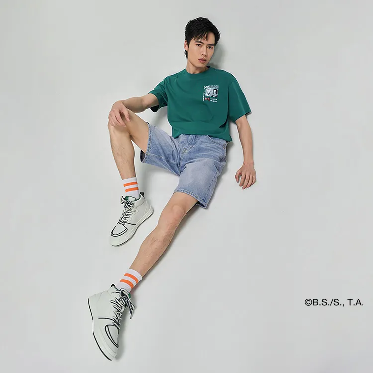 Lee x LONGZHU LIANMINGKUAN SS23 T Shirt Men's Turquoise-6