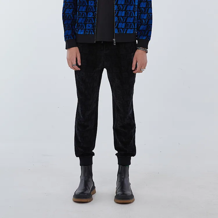 DAVID NAMAN FW22 Jogger Thickened Casual Pants Men's Black-3