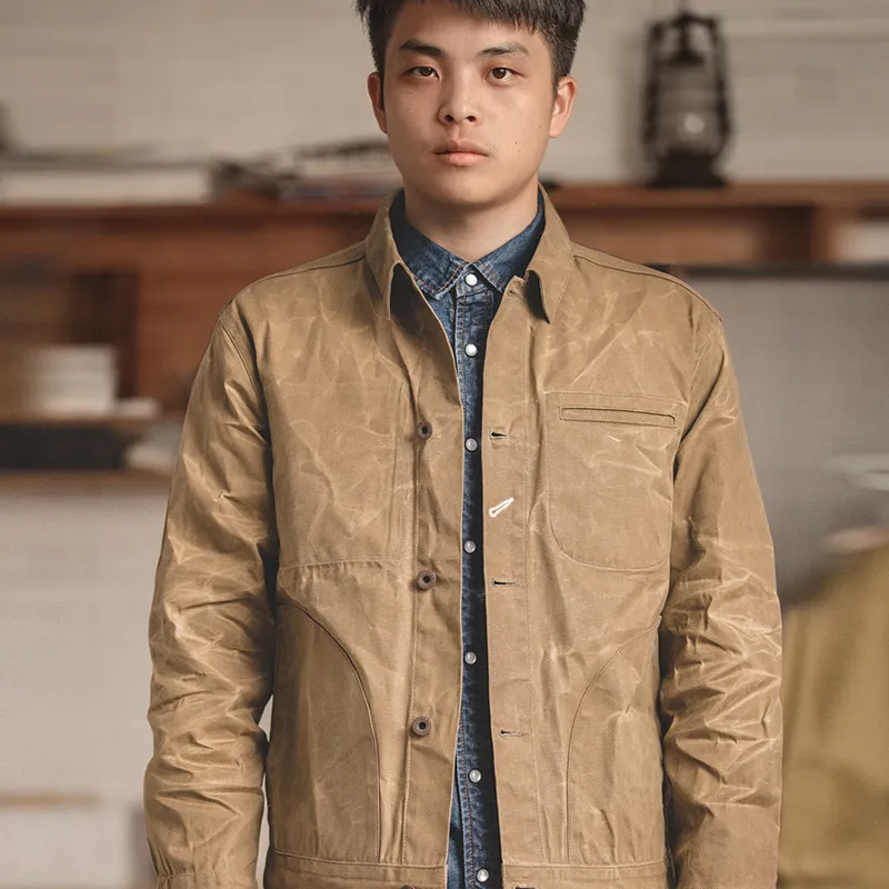 MADEN Jackets Men Khaki-5