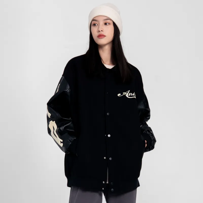 ALL NIGHT DAYS Baseball Jacket Fall Unisex-2