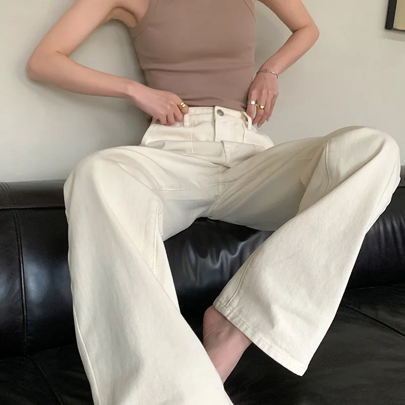 ZHOUMIAO Jeans Women's White-2