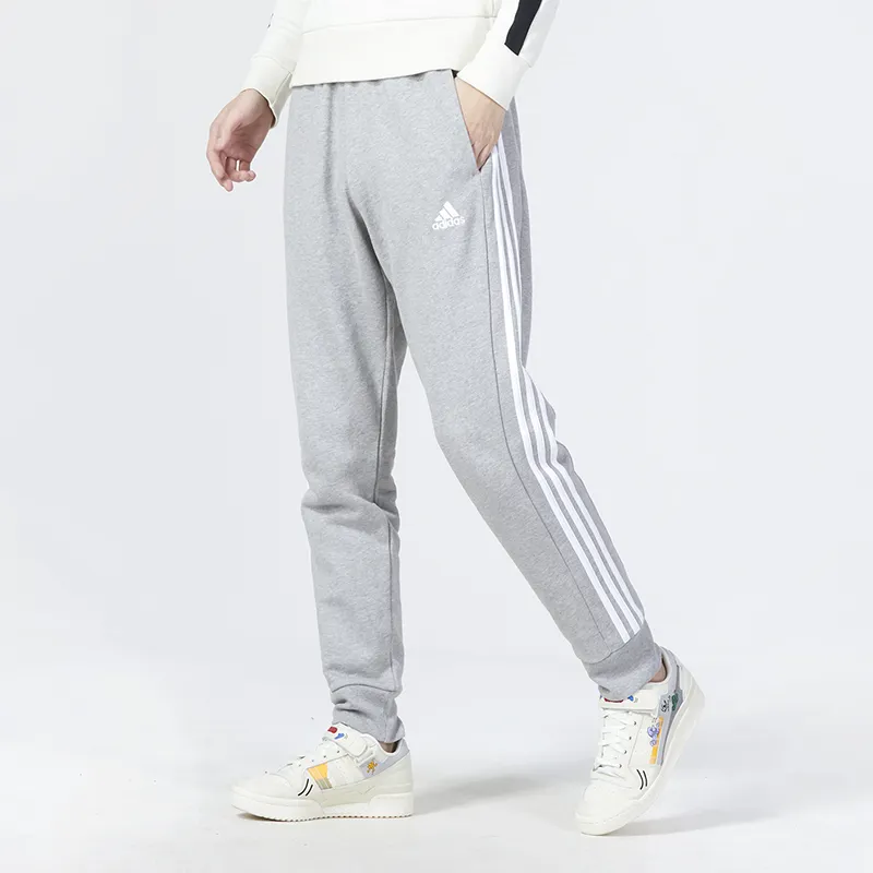 Adidas Knitted Sports Pants Men's Gray-4