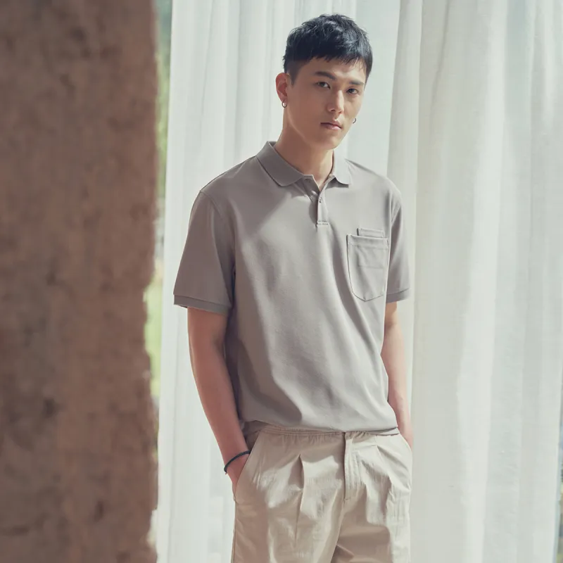 A.B.X Loose Fit Short Sleeved Polo Shirt Men's-13