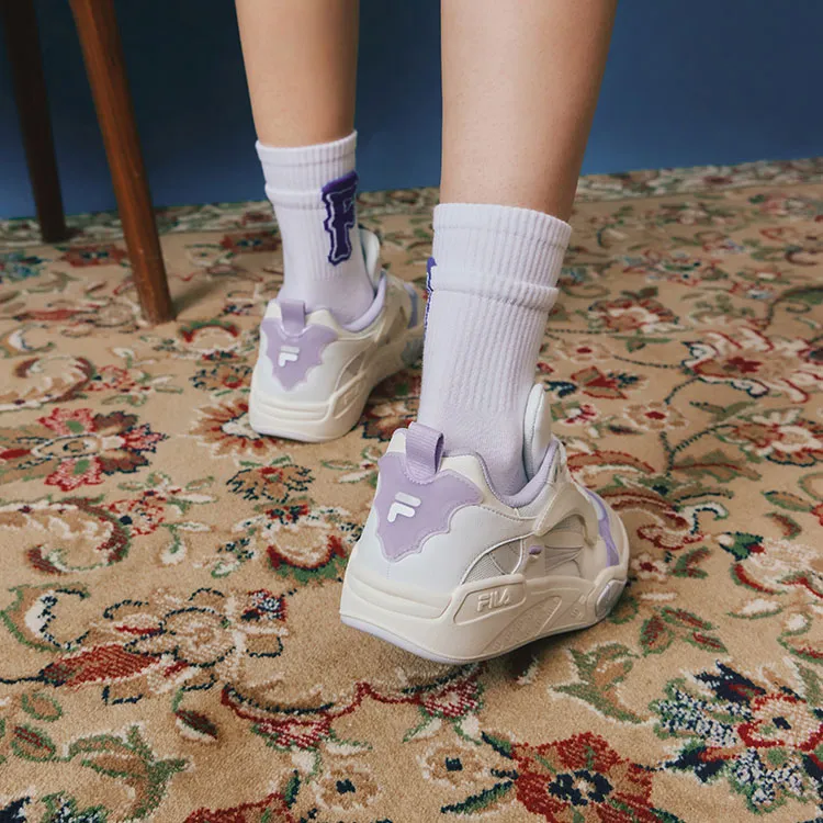 FILA FUSION Lifestyle Basketball Heritage Sneakers 'White Purple' Women's-9