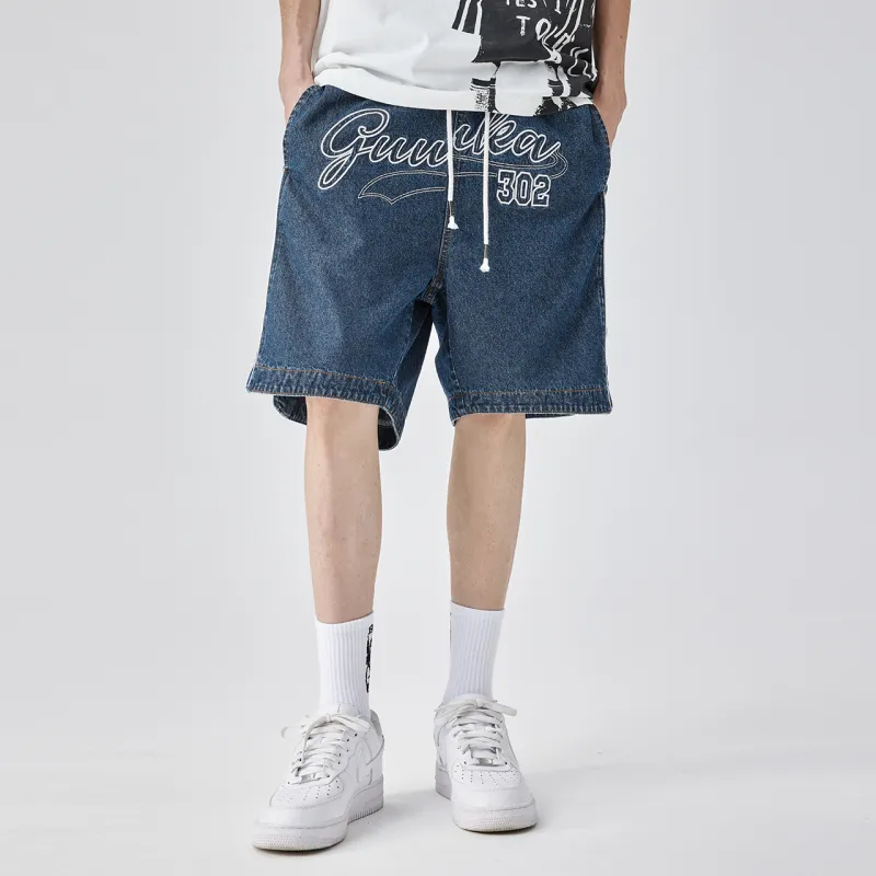 Guuka Denim Shorts Men Blue-6