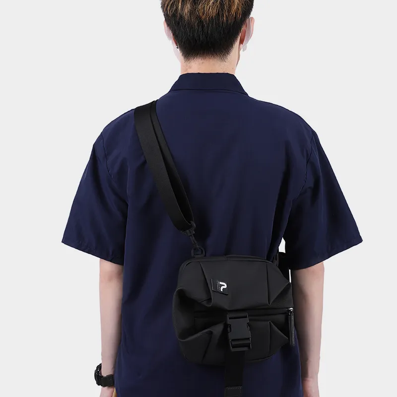 PIERRE CARDIN Fabric Urban Techwear Bag, Shoulder Bag, Crossbody Bag Trumpets Men's Black-6