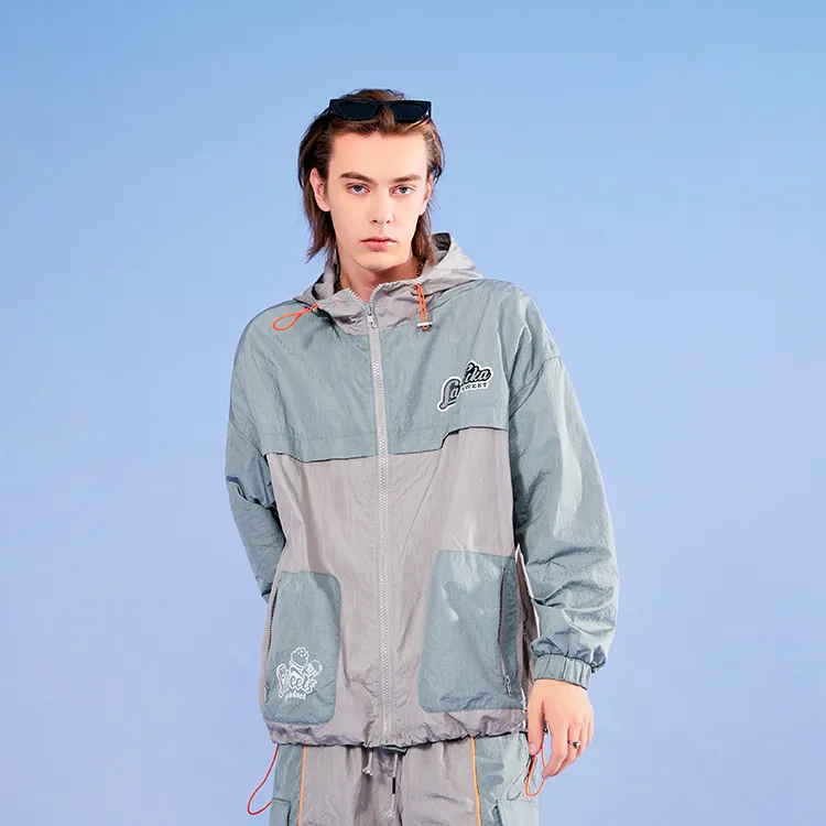 LAMLICKA Loose Fit Jacket Unisex Gray-2