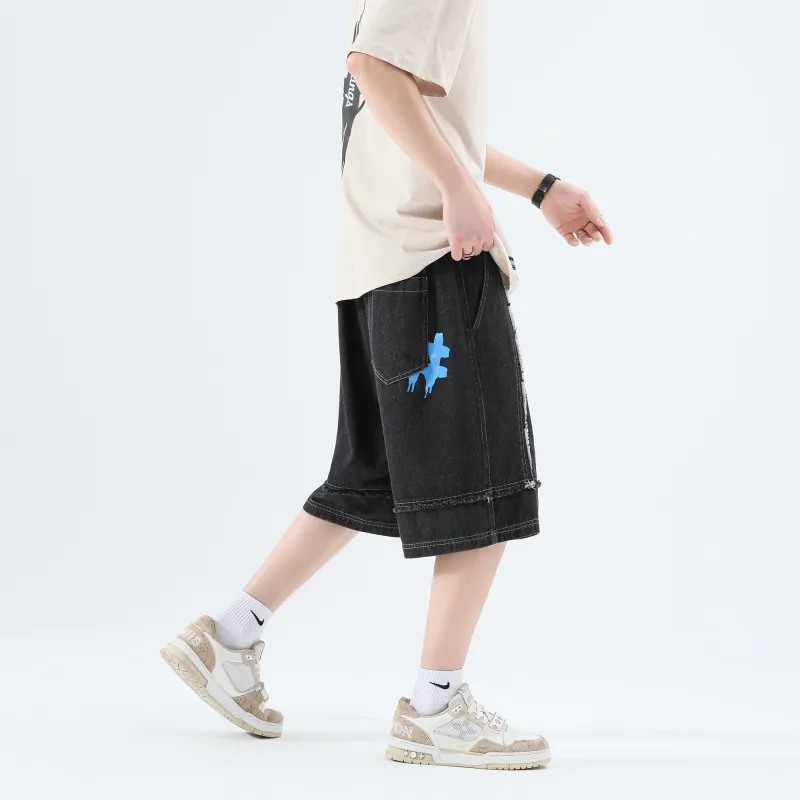 BEENTRILL Denim Shorts Unisex Black-4