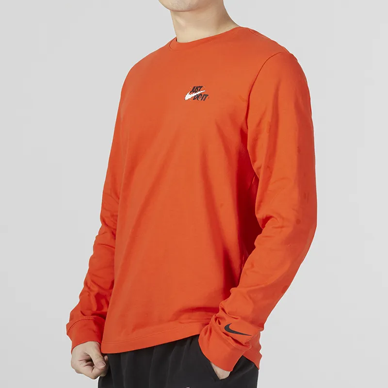 Nike T Shirts Men Orange Red-4