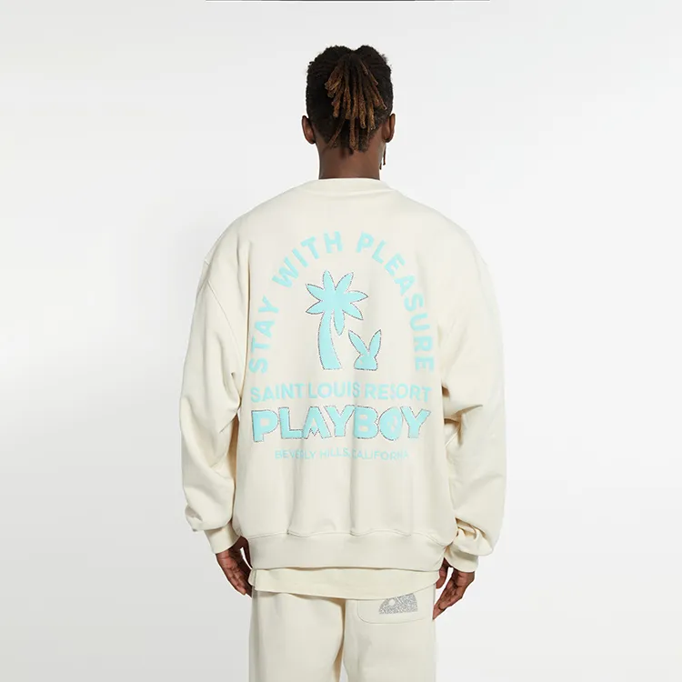 Playboy X SSSAINT LOUIS SSSAINT LOUIS X Playboy Co branded Series Sweatshirts Unisex Milkshake White-1