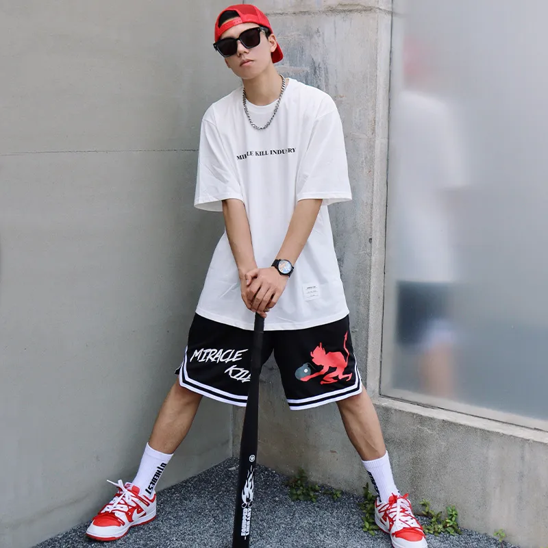 MIRACLE KILL Loose Fit Shorts Unisex Black-3