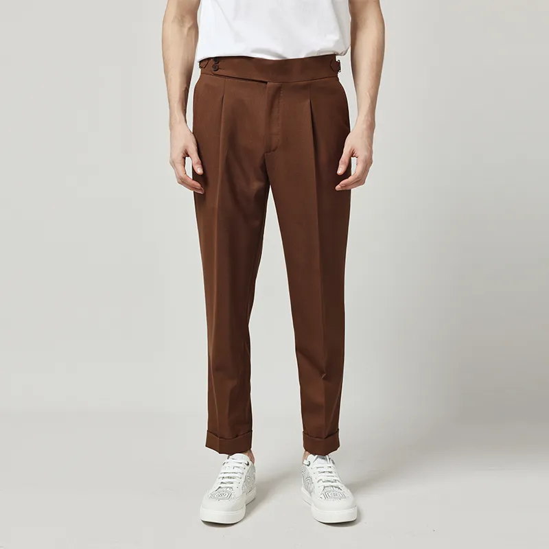 RARE Casual Pants Men Coffee-4