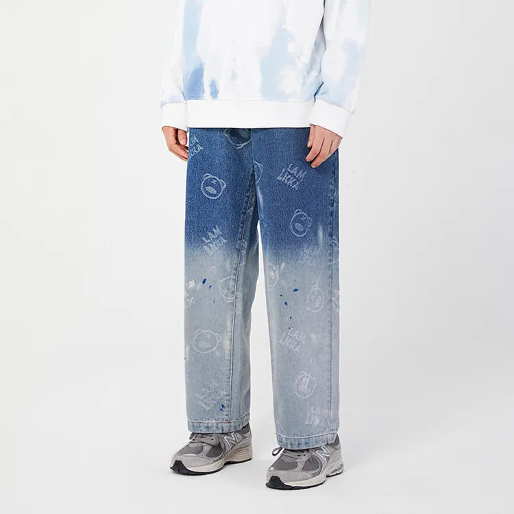 LAMLICKA Straight Jeans Unisex Blue-3