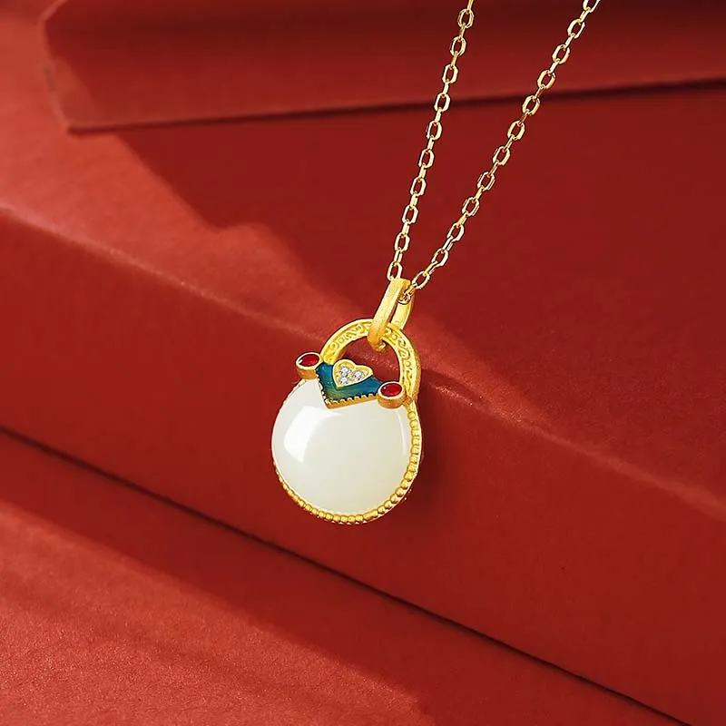 YINCHIE Necklaces White Jade/Pale Greenish White Jade Women's-2