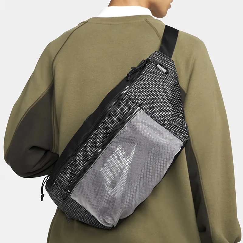 Nike Nylon Shoulder Bag, Fanny Pack Unisex Black-4