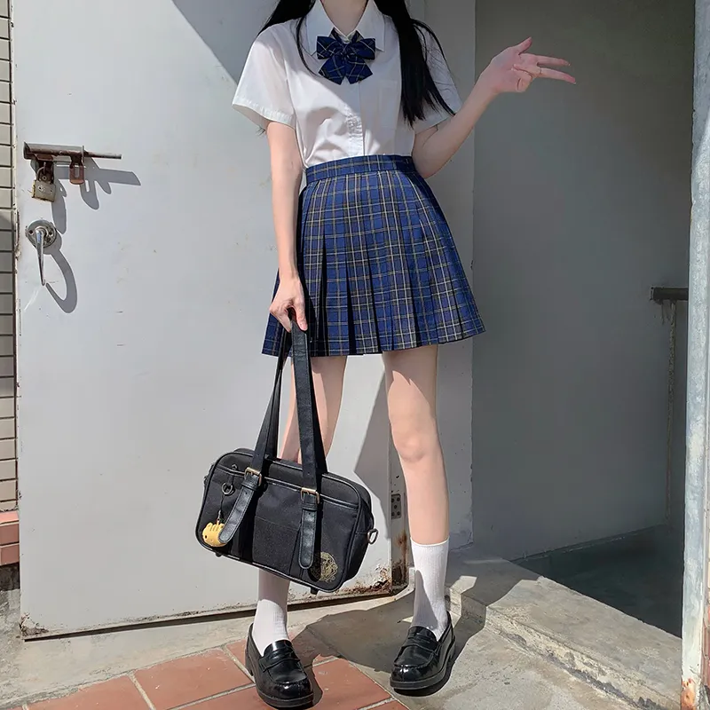 Tokyo Season Casual Short Skirts Women's Green Vine High School Plaid Skirt-32