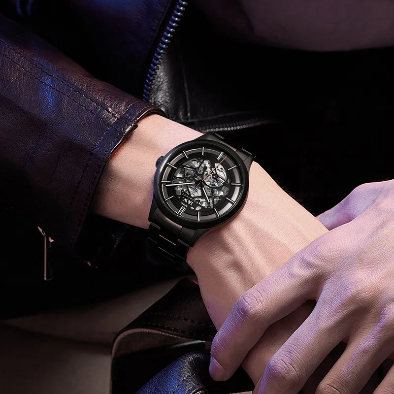 I&W CARNIVAL HWGUOJI Black Panther Collection Automatic Mechanical Movement Watch Men's Watches Black Dial-5