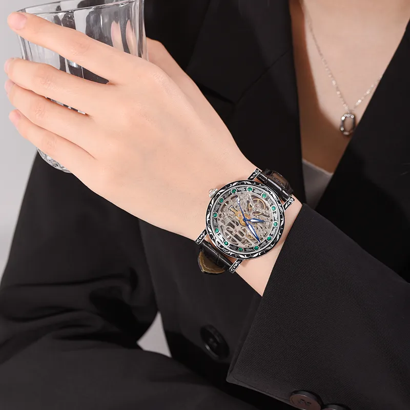 VRQ Faith Series Automatic Mechanical Movement Watch Women's Watch Cut-Out Dial-11