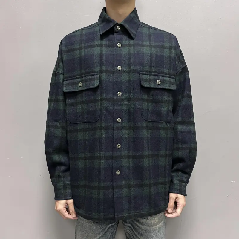 TEKABLU Shirts Men Plaid Green-2