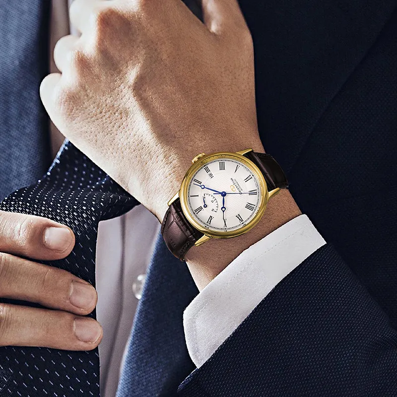 ORIENT STAR Automatic Mechanical Movement Leather Strap Watch Men's Watches White Dial RE AU0001S00B-4