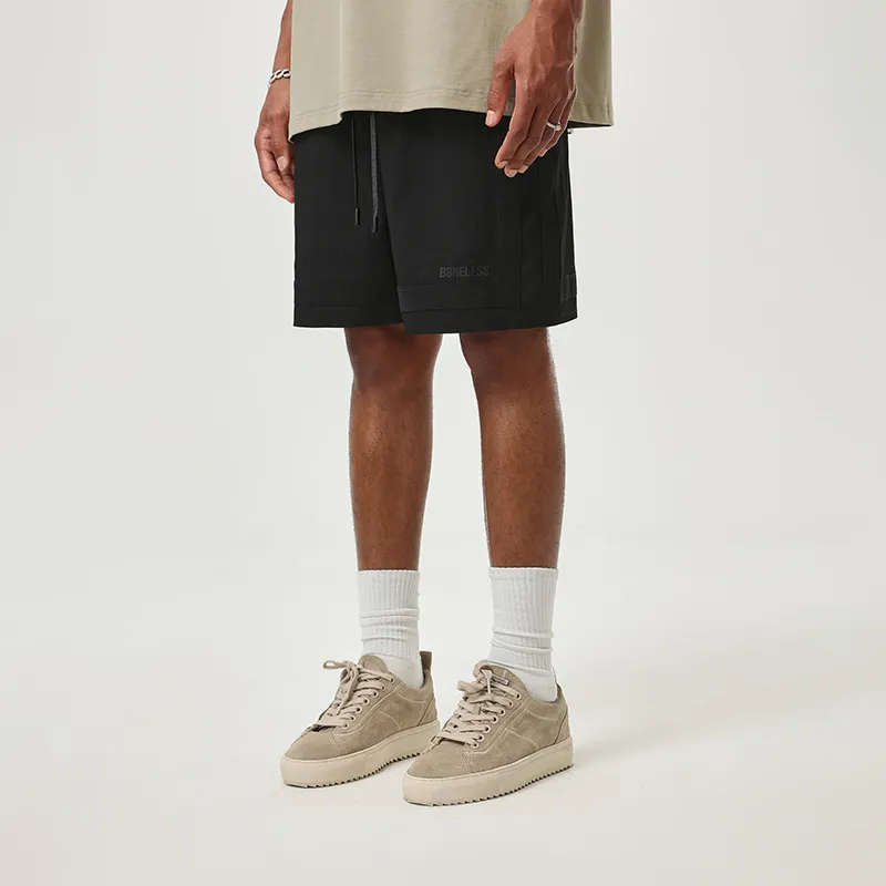 BONELESS Casual Shorts Unisex Black-5