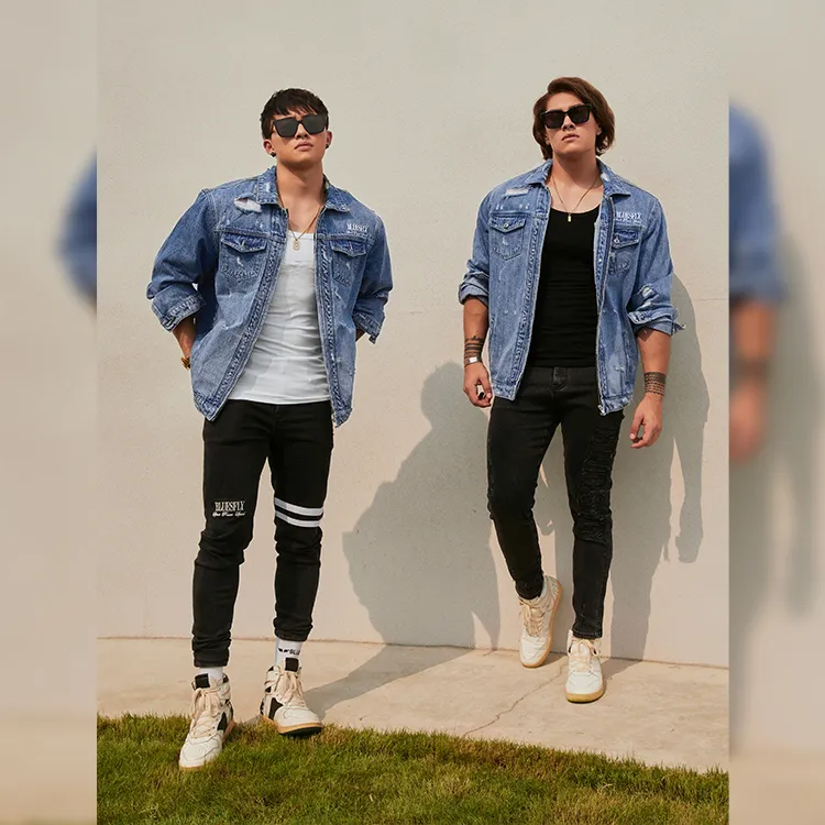 BLUESFLY Loose Fit Denim Jacket Unisex Light Blue-2