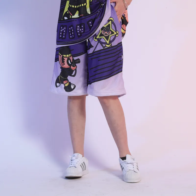 FireMonkey Basketball Shorts Unisex Purple-3