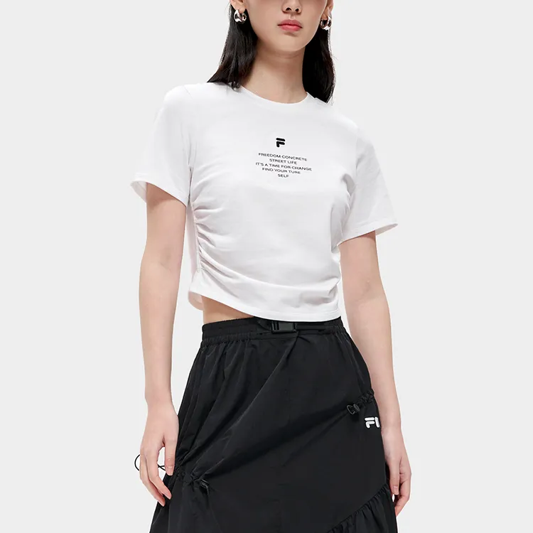 FILA FUSION Trending Street Series SS23 Crop Tops Women's Standard White-3