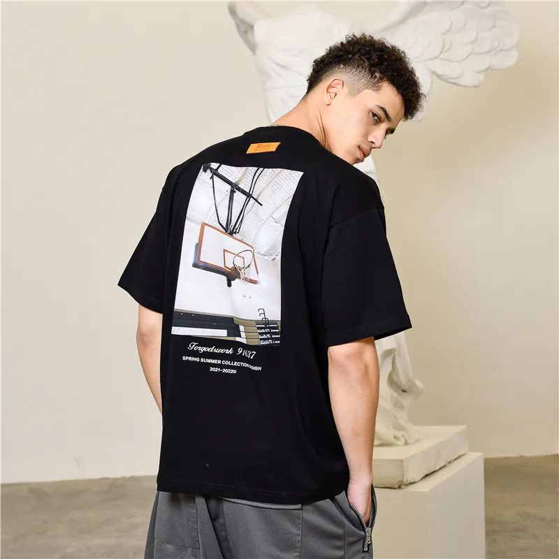 STNW Crew Neck Loose Fit Straight Short Sleeved T Shirt Unisex-3