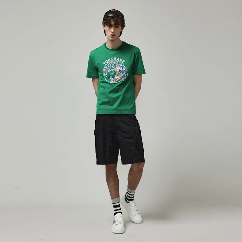 RARE Short Sleeved T Shirts Men's Green-5