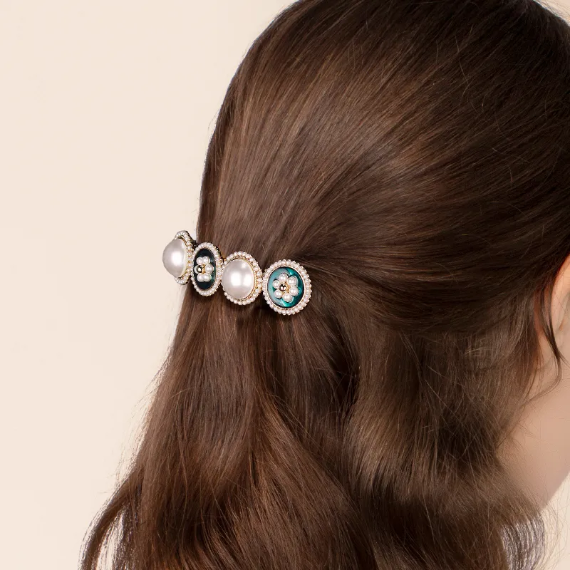 Cercoo Hair Clips Women's TH1616 Dark Emerald Green-1